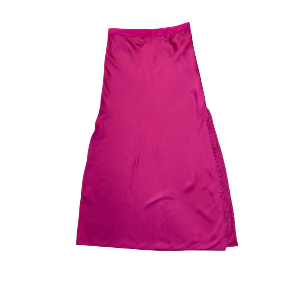 Free People Satin Midi Skirt in Magenta - Picture 8 of 10